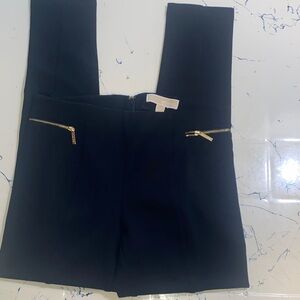 Michael Kors Black Trousers with Gold Zipper Detail